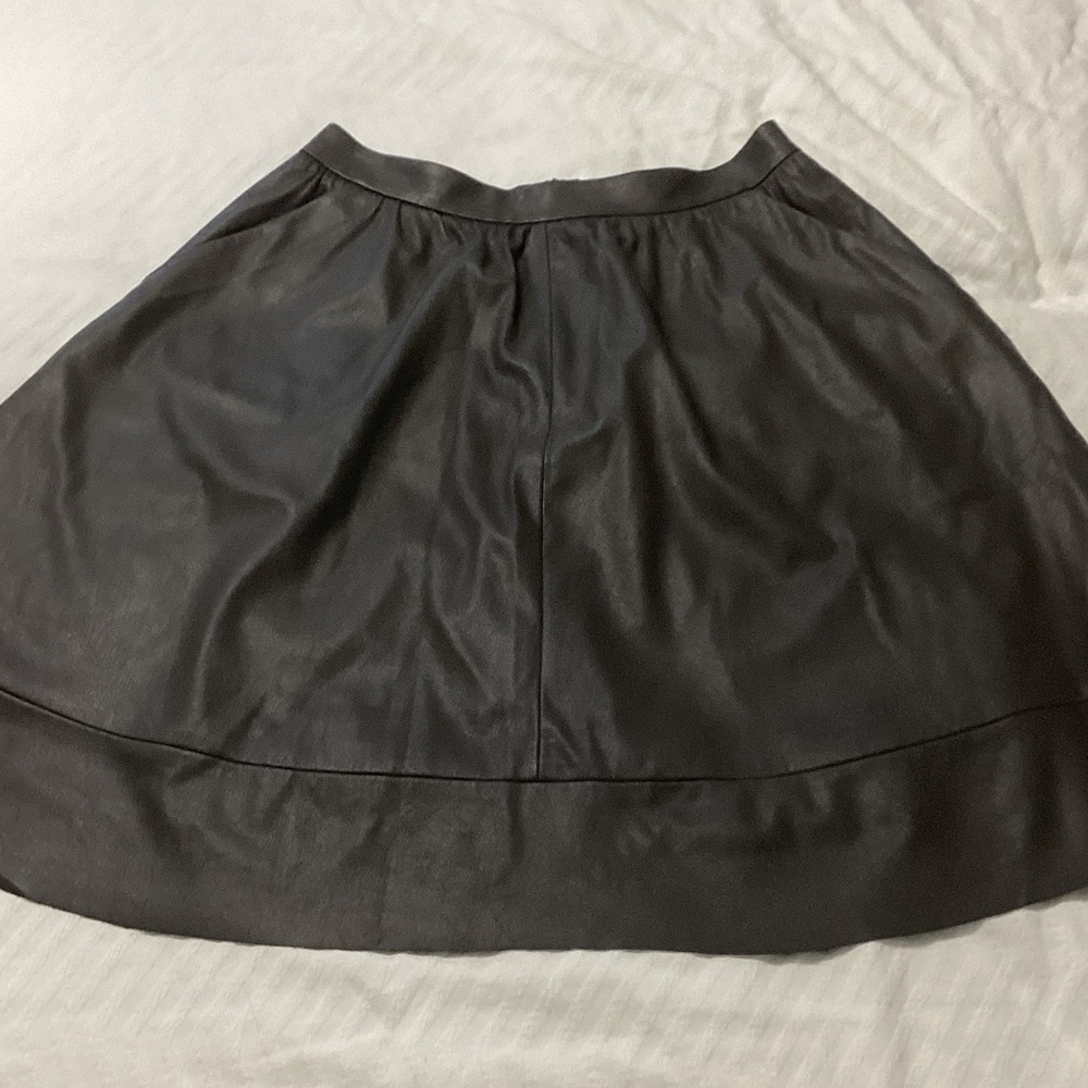 Elegant Grey pleather Leather Skirt